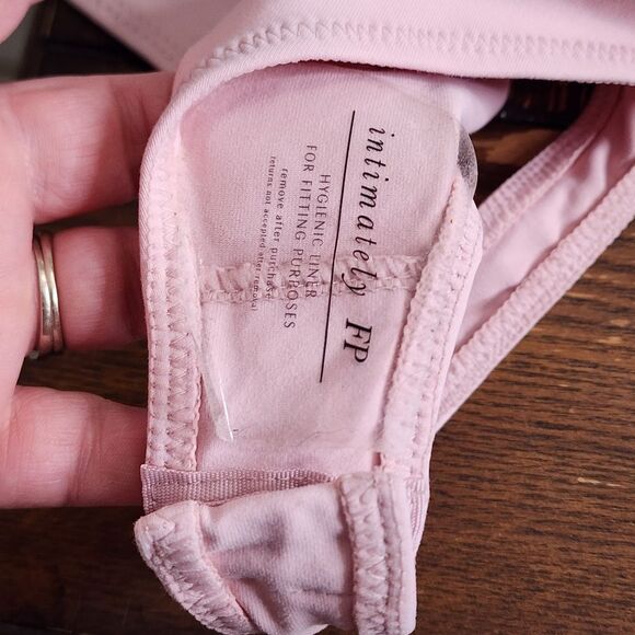 Free People Va Va Voop Bodysuit Pink Puff Sleeve Coquette Ballerina Feminine L - Picture 6 of 6